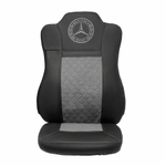 Чехлы Mercedes Actros MP4 (экокожа, черный, серая вставка)