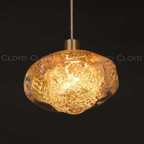 Подвесной светильник Cloyd VOCAL P1 / Ø15 см - латунь - янтарн. стекло (арт.12601)