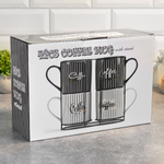 Набор кружек 4шт 480мл на подставке "Кофечаша"