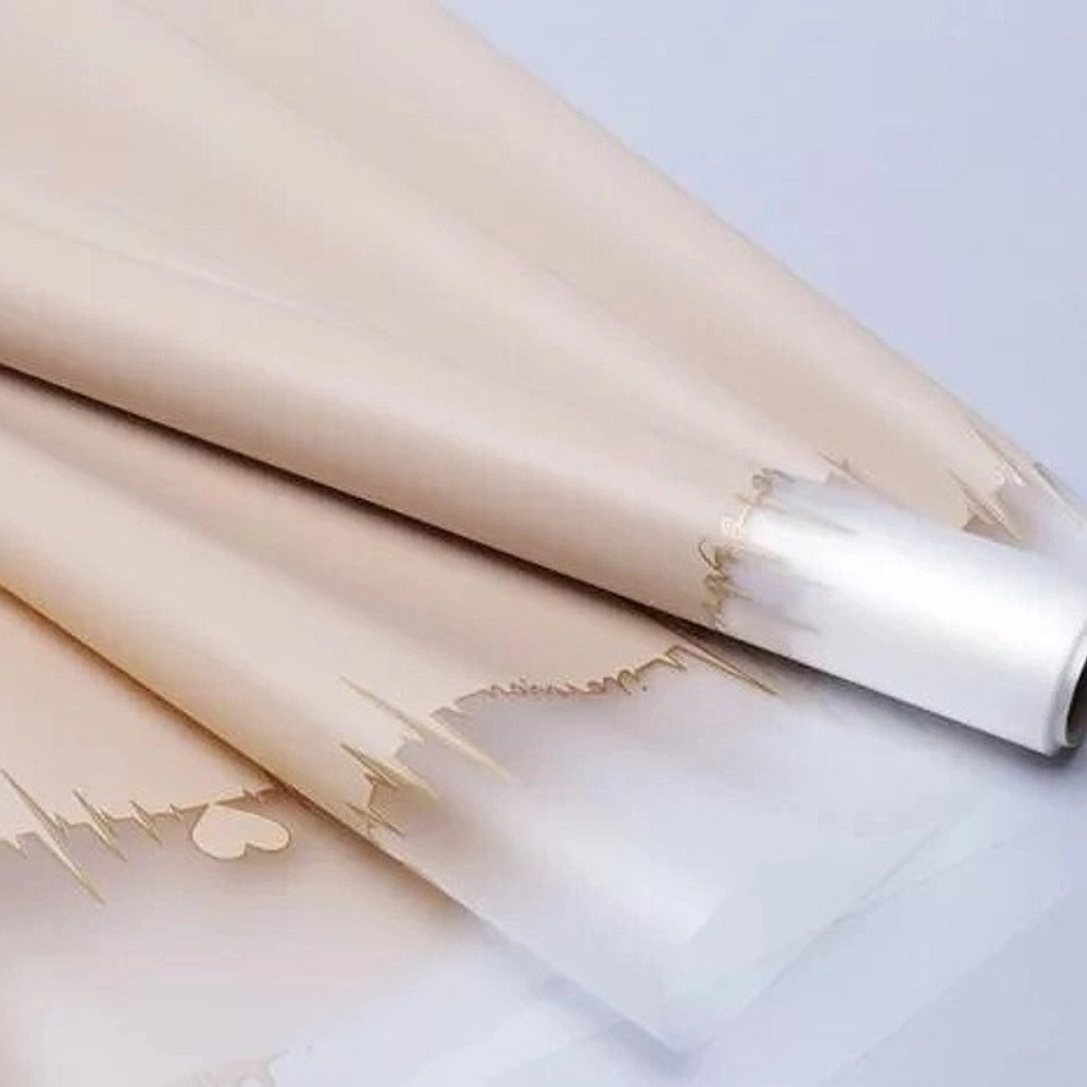 Пленка матовая прозрачый край с сердцем