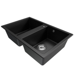 Мойка ML-GM23 КОМФОРТ двухчашевая, ультра-черная (344), 770*500*190мм