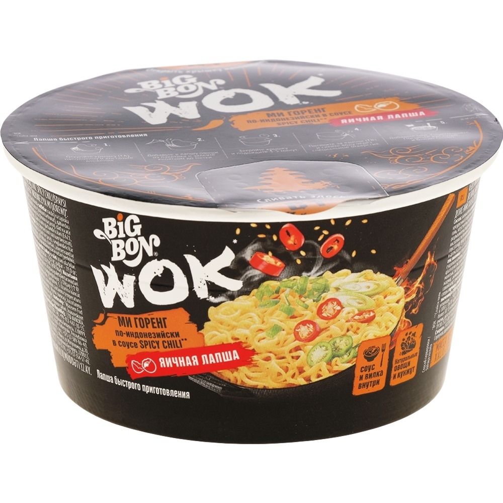 Лапша быстрого приготовления Big Bon WOK Ми Горенг 85 г, 3 шт