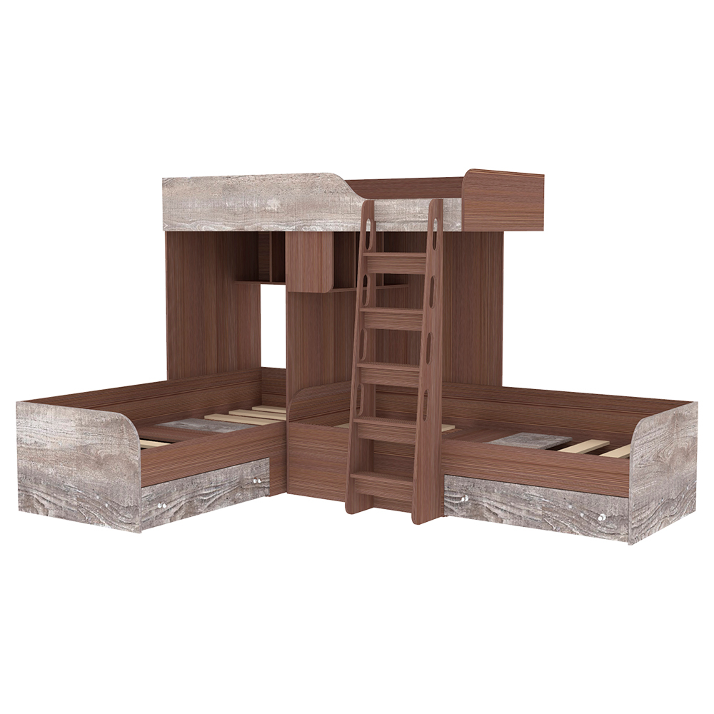 Кровать-чердак КарИВи Трио Бодего Темный Бетон