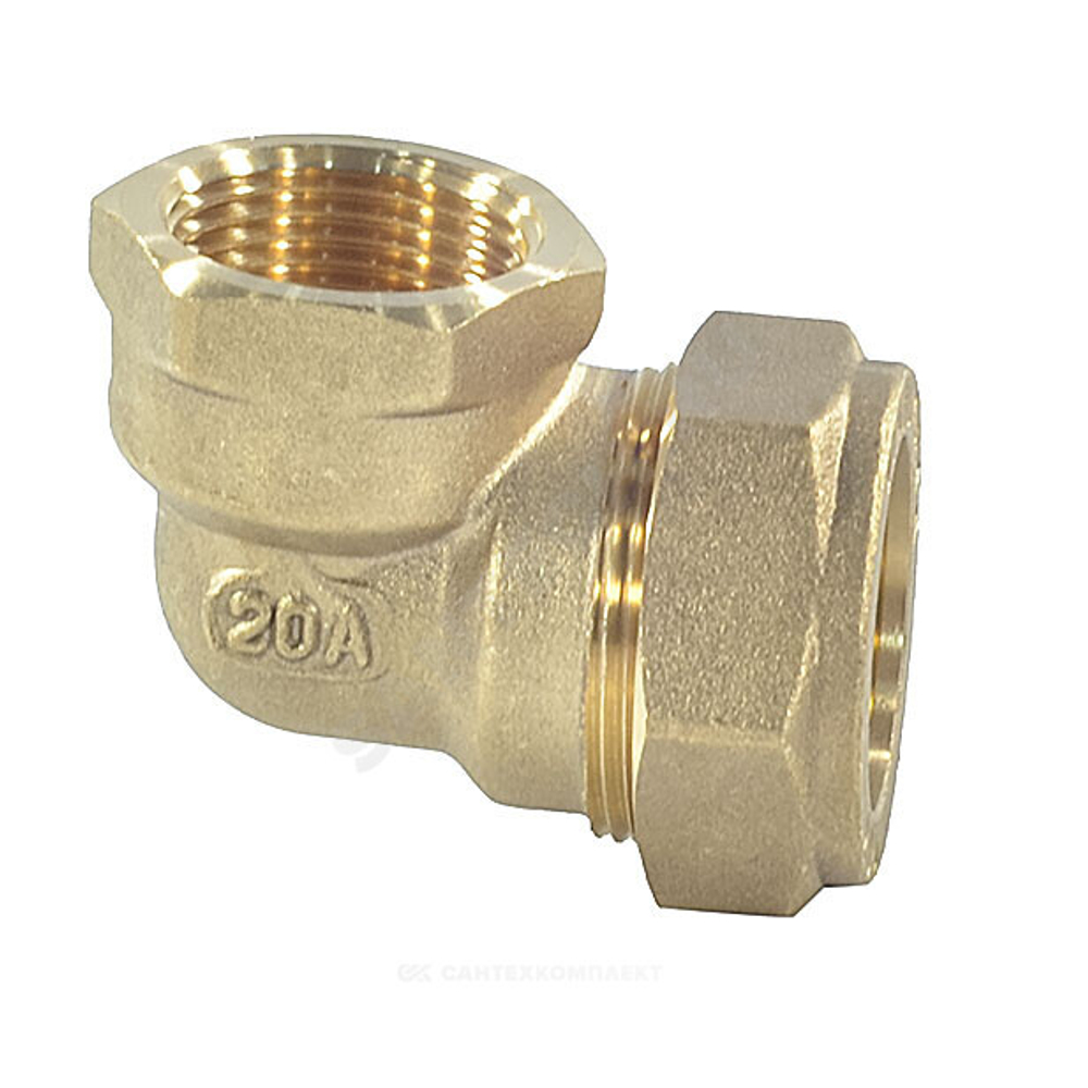 Угольник латунь 90гр 15Aх1/2" обжим/ВР STAHLMANN SEFL1501/2BEF