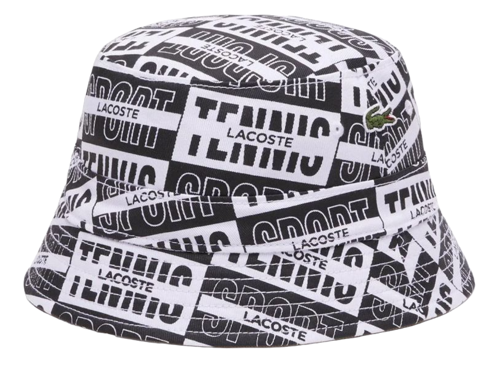 Теннисная кепка Lacoste Reversible Printed Cotton Bucket - beige/white/black