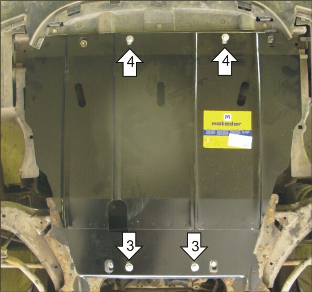 Защита картера Двигателя, КПП. 2 мм, Сталь. для Citroen Xsara Picasso 1999-2007 MOTODOR.00406