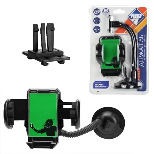 Держатель телефона на панель, на присоске, захват 40-90 мм (Nova Bright)