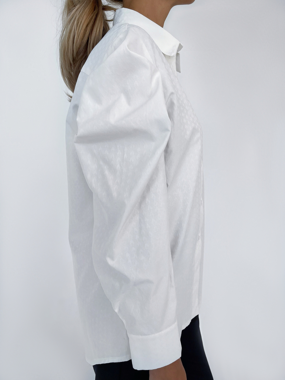 Рубашка с пышным рукавом белая 6