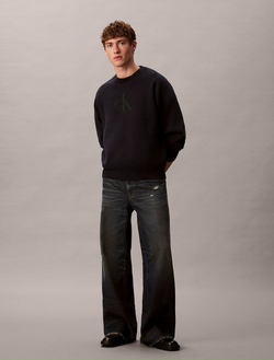 Свитер Calvin Klein Cotton Blend Monogram Relaxed Sweater Blue