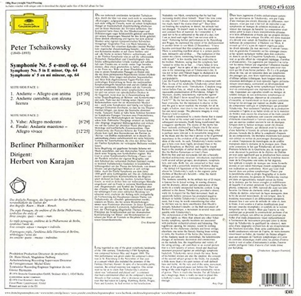 Berlin Philharmonic, Herbert von Karajan / Tschaikowsky: Symphonie Nr. 5 (LP)