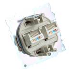 Розетка компьютерная 2-местная RJ-45 (механизм) STEKKER GLS00-7109-02, серия Катрин, шампань 50004