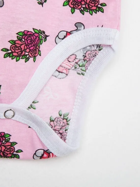 Боди детское, цвет розовый/кошечки, рост 62 см