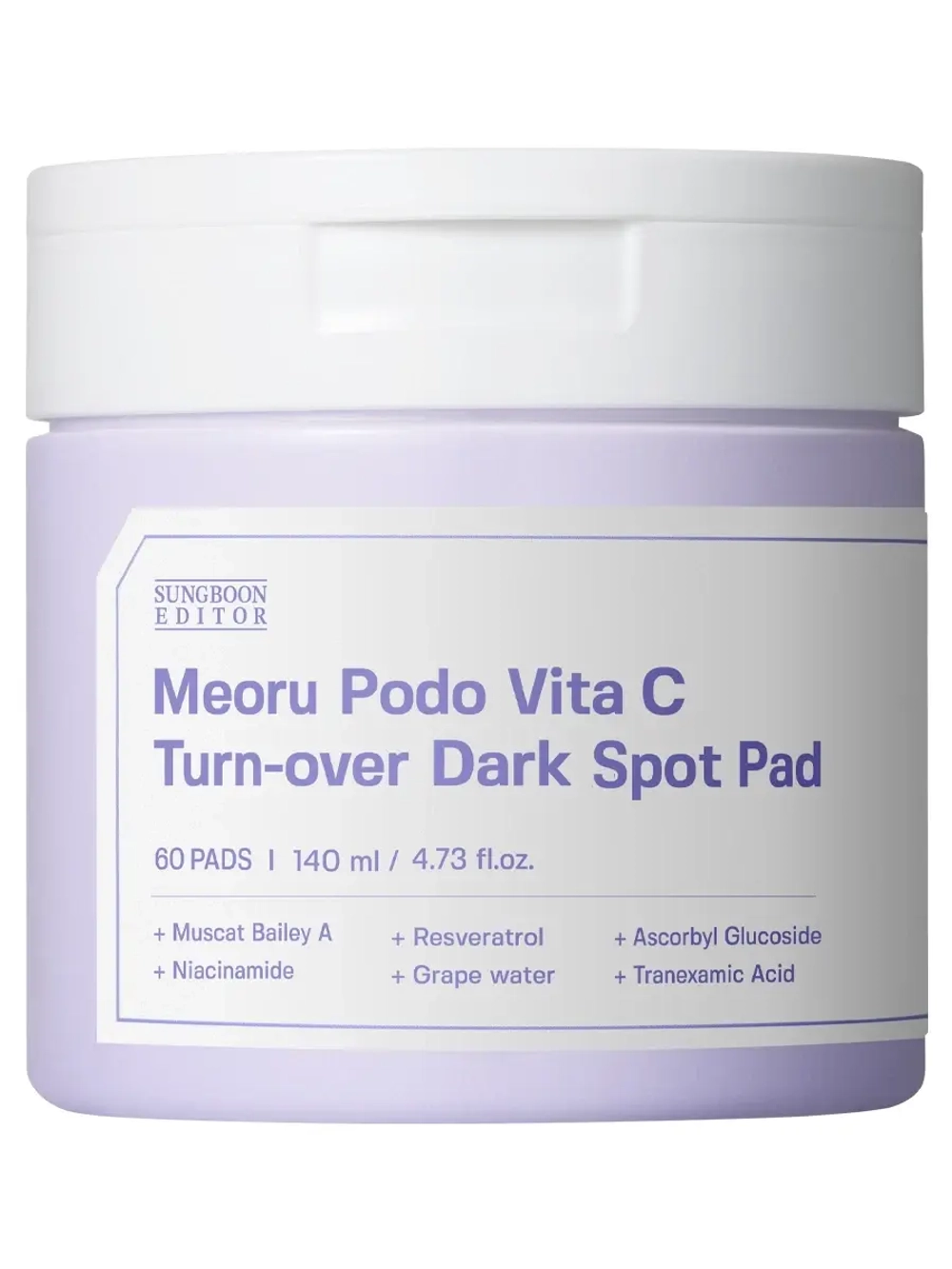 Sungboon Editor Отшелушивающие пэды с витамином С против пигментации Meoru Podo Vita C Turn-over Dark Spot Pad 60 шт