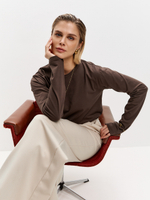 Лонгслив свободного кроя в цвете шоколад