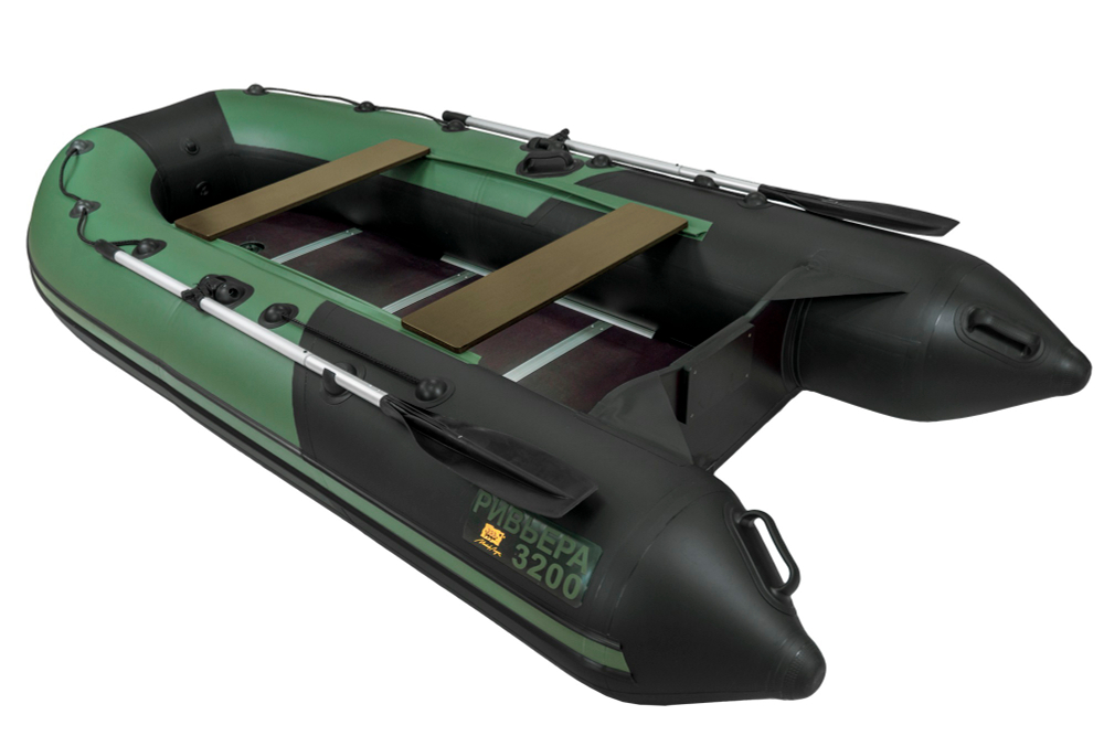 Лодка ПВХ Ривьера Компакт 3200 СК Комби зеленый/черный