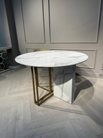 Стол обеденный Ist Casa Веспер, 120х120х76 см, белый мрамор