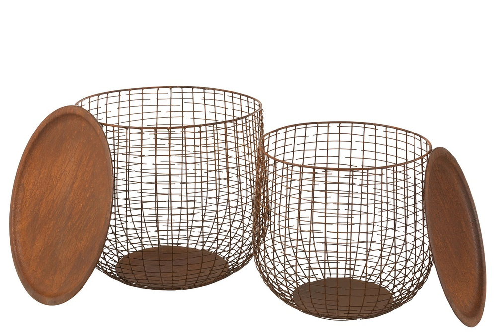 Набор из 2-х столиков "Рустик" 37х37х35см/39,5x39,2x42,5см Металл