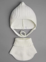 Чепчик и снуд детский на осень белый