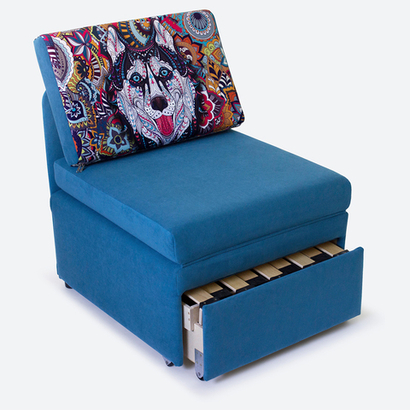 Кресло-кровать "Миник" Dream Denim (синий), купон Хаски