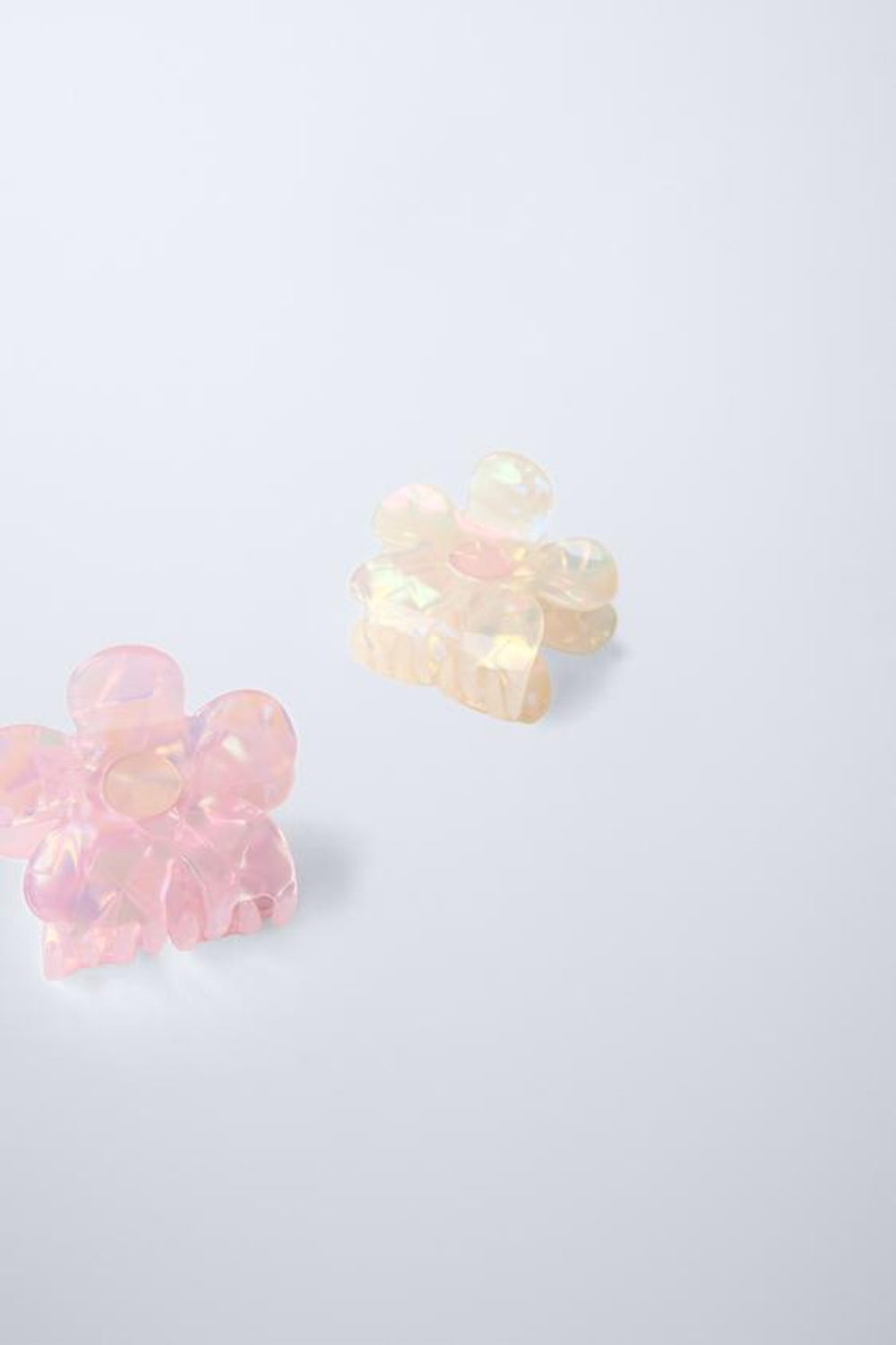 ZARA НАБОР ИЗ ДВУХ ЗАКОЛОК ДЛЯ ВОЛОС «ЦВЕТЫ», ПАСТЕЛЬНО-РОЗОВЫЙ