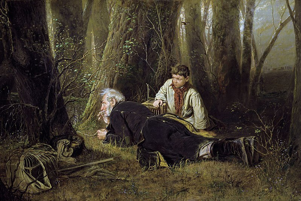 "Птицелов", Перов Василий Григорьевич, картина (репродукция), Настене.рф