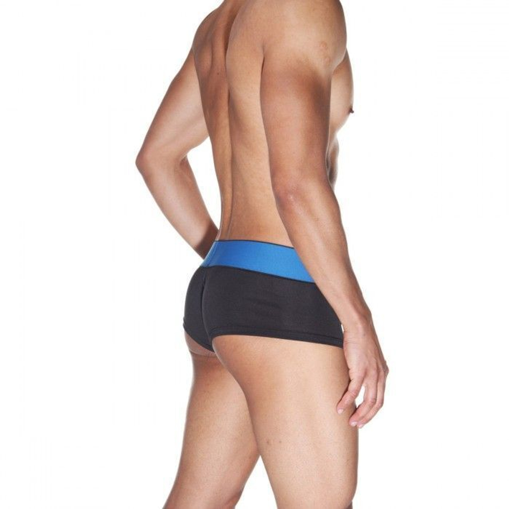 Черные трусы-хипсы на широком синем поясе (Размер: L-XL) (Цвет: черный с синим)