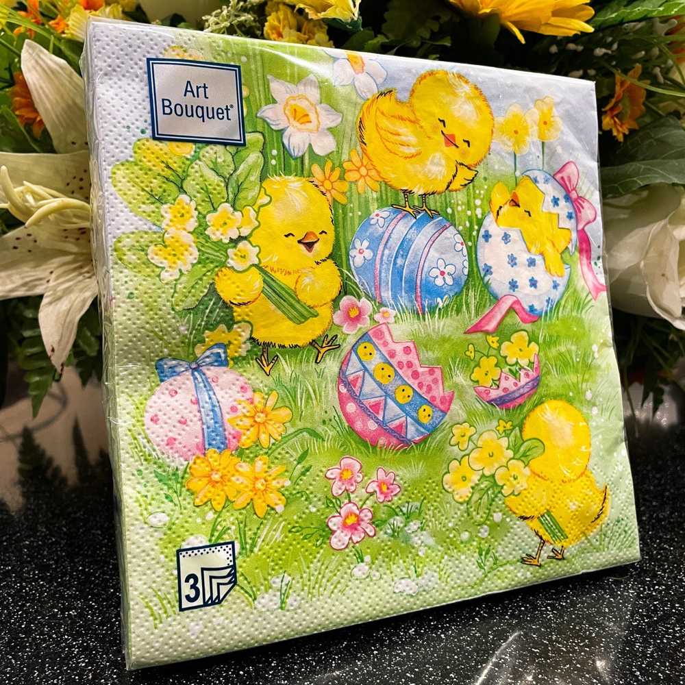 ПАСХАЛЬНЫЕ ИГРЫ Салфетки бумажные 33*33, 20л, 12шт.в кор