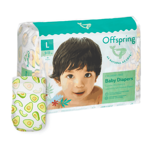 Offspring подгузники, L 9-13 кг. 36 шт. расцветка Лимоны