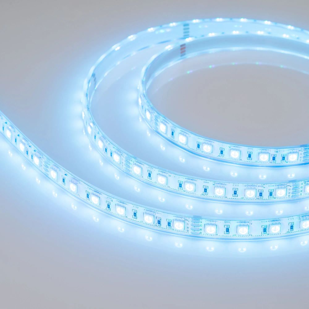 Светодиодная лента герметичная RTW-PU-B60-12.5mm 24V RGB (14.4 W/m, IP68, Wire 2m, 5m) (Arlight, -) 029515(3)