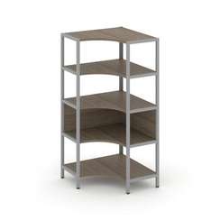 Shelf System Односекционный угловой стеллаж четырехярусный SN.STMU-411 Вяз Благородный/Металл Серый