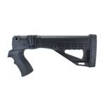 Бекас приклад, складной, телескопический, пластик, DLG Tactical. Черный