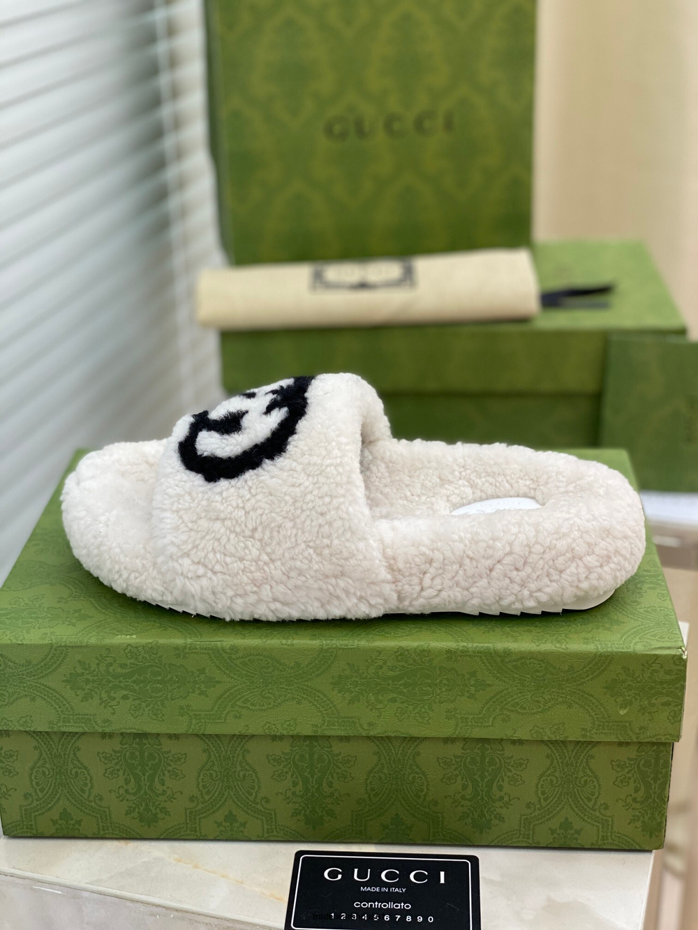 Gucci Wool Slide Sandal
