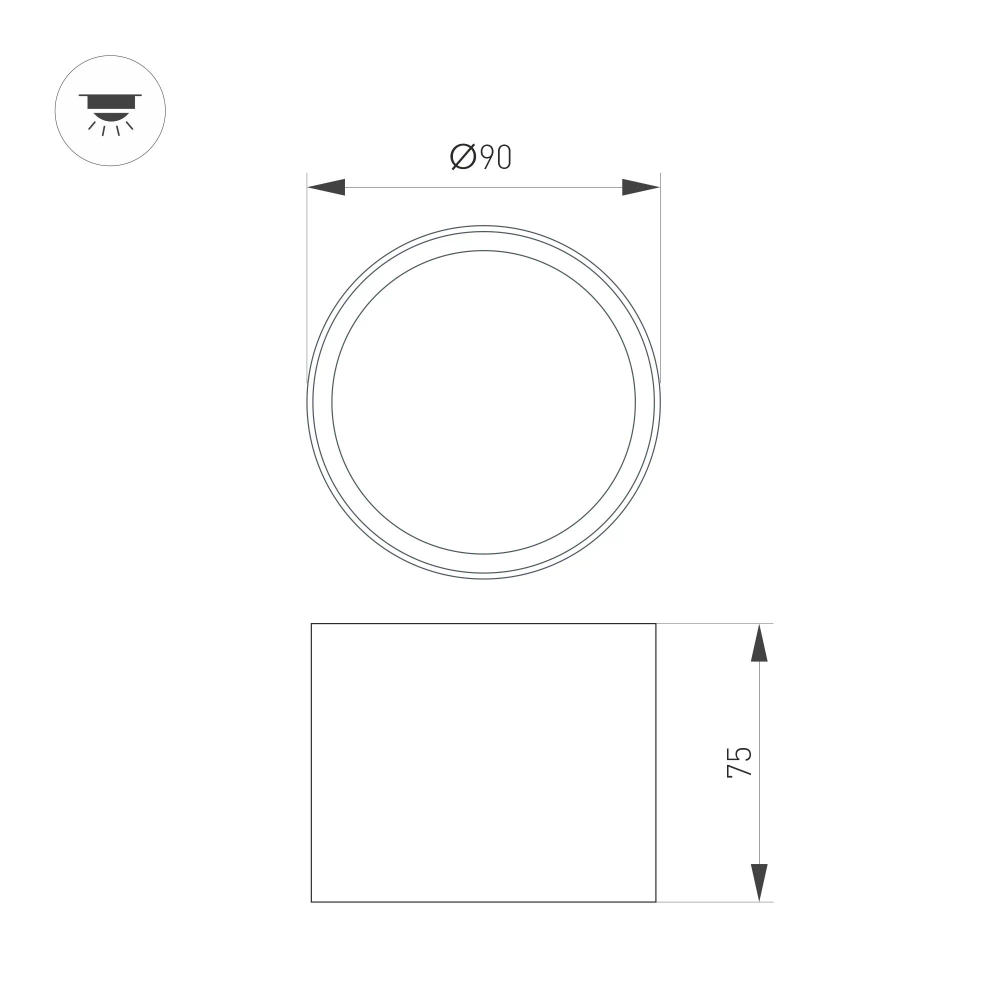 Светильник SP-BISCOTTO-R90-8W Warm3300-MIX (BK-GD, 80 deg, 230V) (Arlight, IP54 Металл, 5 лет) 055025