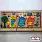 Детская интерактивная стена «Цветные истории», с мозаикой для составления рисунков