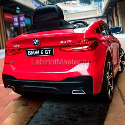 Детский электромобиль "BMW 6 GT" 12V, красный