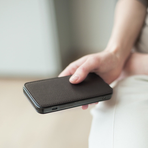 Чехол для iPhone 12 Mini из натуральной кожи теленка, темно-коричневого цвета