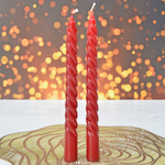 Свечи столовые витые 2шт бордо