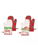 Прихватка-варежка "Рождественская открытка" 19x32см