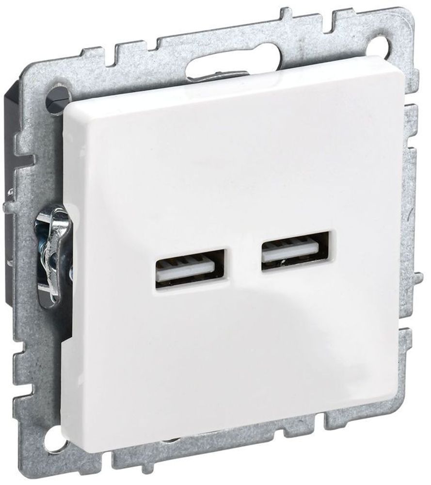 Розетка BRITE USB A+A 3.1А РЮ10-1-БрБ механизм бел. IEK BR-U21-D31-K01 Розетка BRITE USB A+A 3.1А РЮ10-1-БрБ механизм бел. IEK BR-U21-D31-K01