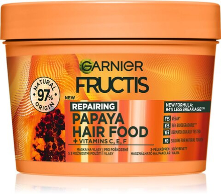 Garnier Fructis Papaya Hair Food - восстанавливающая маска для поврежденных волос /   390  ml  / GTIN 3600542137492