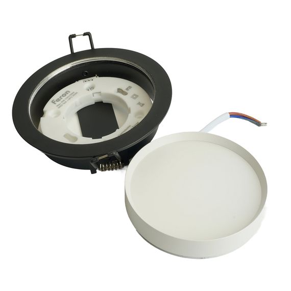 Светильник встраиваемый Feron DL507 потолочный GX53 черный + белый круг 51352