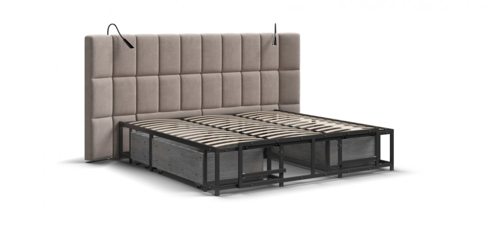 Кровать BOSS.XO велюр Monolit латте