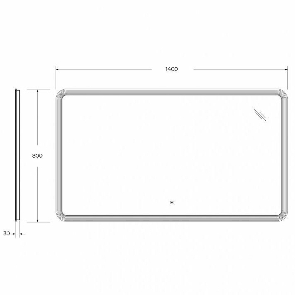 Зеркало Cezares Duet 140 CZR-SPC-DUET-1400-800-LED-TCH с подсветкой с лазерной гравировкой и сенсорным выключателем