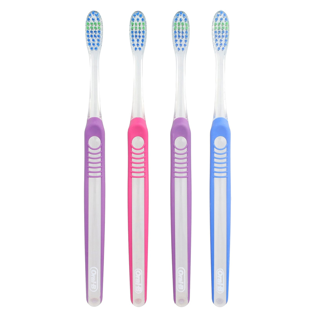 Oral-B, Улучшенная очищающая зубная щетка. мягкая добавка, 4 шт.