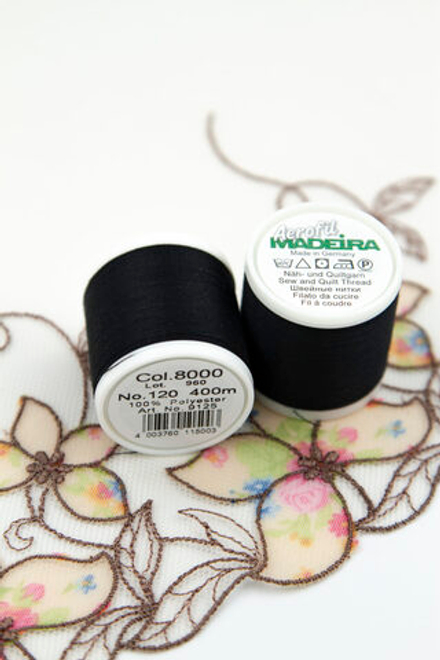 Нитки швейные Madeira aerofil №120 Col. 8000 черный