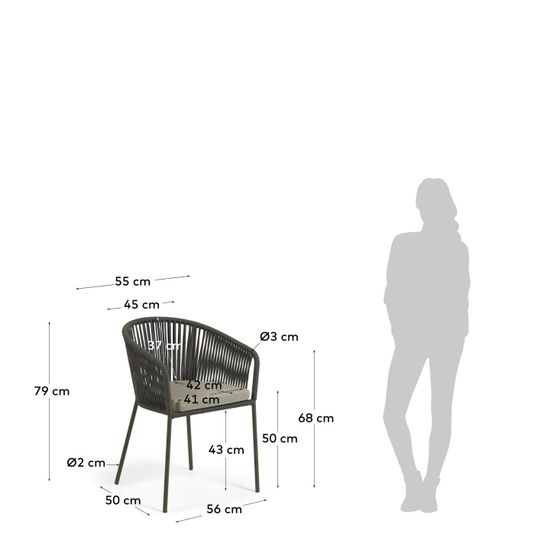 Стул Yanet из зеленой веревки Испания La Forma