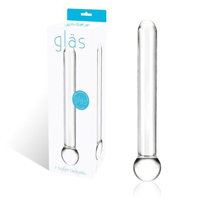 Стеклянный жезл с шаром Straight Glass Dildo - 17,8 см. (Цвет: прозрачный)