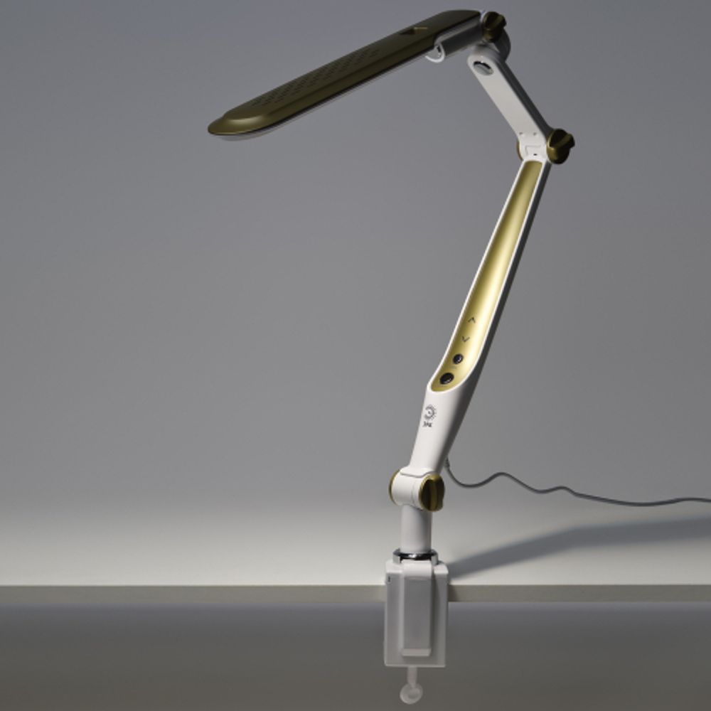 Настольный светильник ЭРА NLED-496-12W-G светодиодный на струбцине золото | Светодиодные настольные лампы