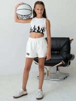 Спортивный костюм для девочки в сад топ и шорты