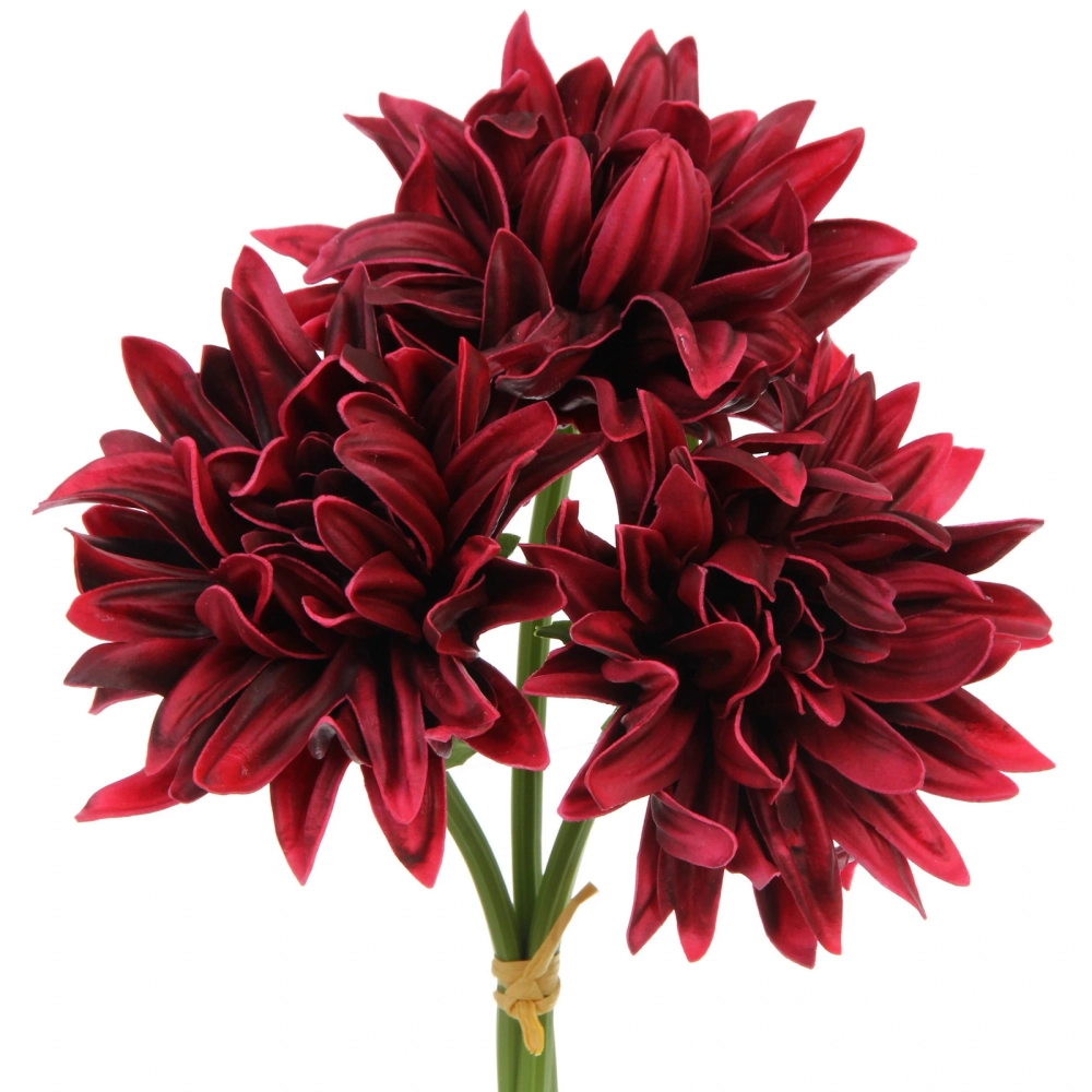 Цветы искусственные «Natur» 34см Хризантемы 3шт бордовые